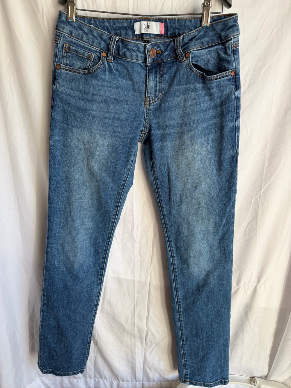 CABI Jeans Womens 4 30, 29.5 Blue Slim Boyfriend EUC